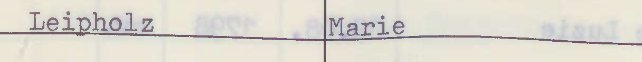 A typewritten row from the alphabetical index to the Reinickendorf death register for 1988, reading: Leipholz, Marie