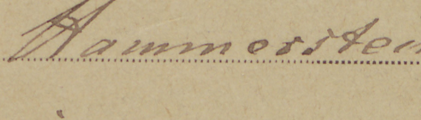 The word Hammerstein in Kurrent, showing the registrar's capital H