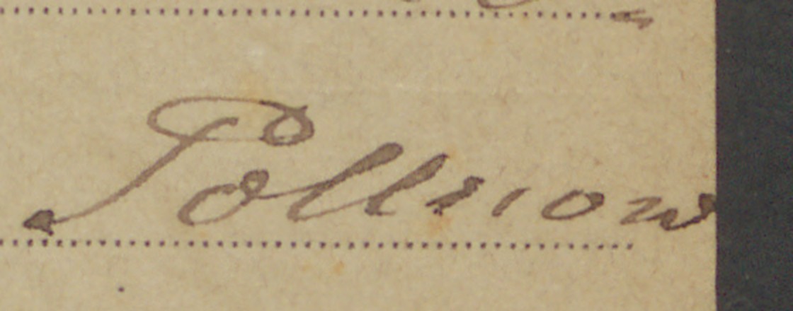 The word Pollnow in Kurrent, showing the registrar's capital P